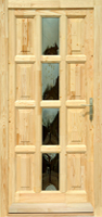 12 kazettás középen üveges - fa bejárati ajtó