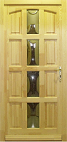 Íves 12 kazettás középen üveges - fa bejárati ajtó